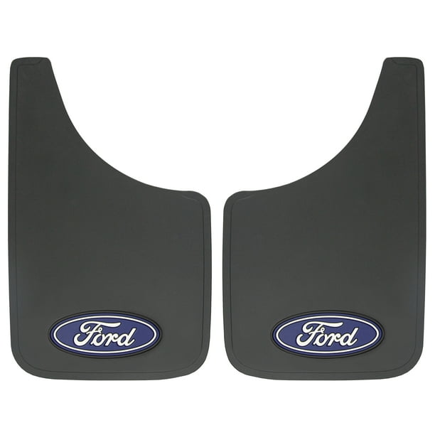 Plasticolor 000488R01 9/" x 15/" Easy Fit Mud Guards With Ford Blue Oval New 2